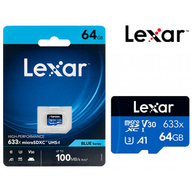 Lexar micro SDHC 64Go 633X...